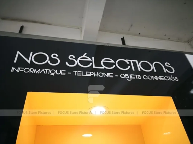 Yellow Black Mobile Phone Store Counter Layout