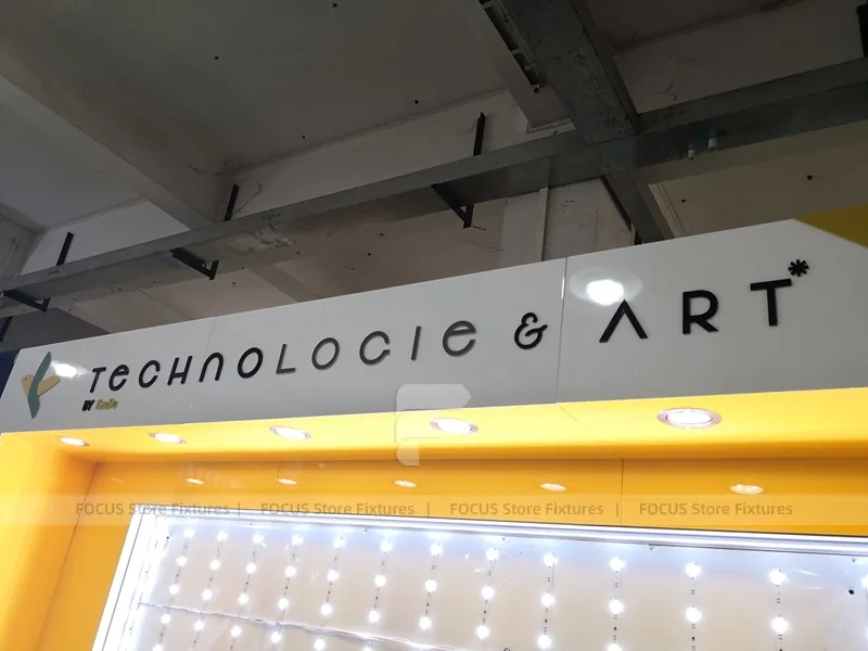 Yellow Black Mobile Phone Store Counter Layout