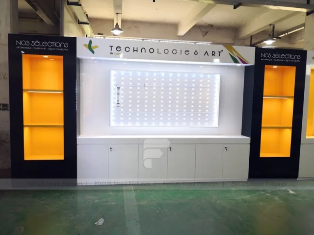Yellow Black Mobile Phone Store Counter Layout