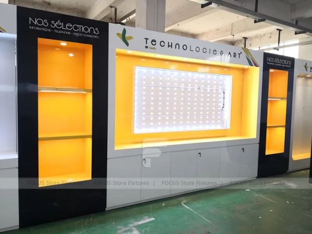 Yellow Black Mobile Phone Store Counter Layout