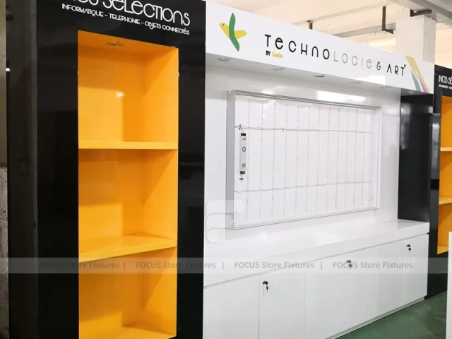 Yellow Black Mobile Phone Store Counter Layout