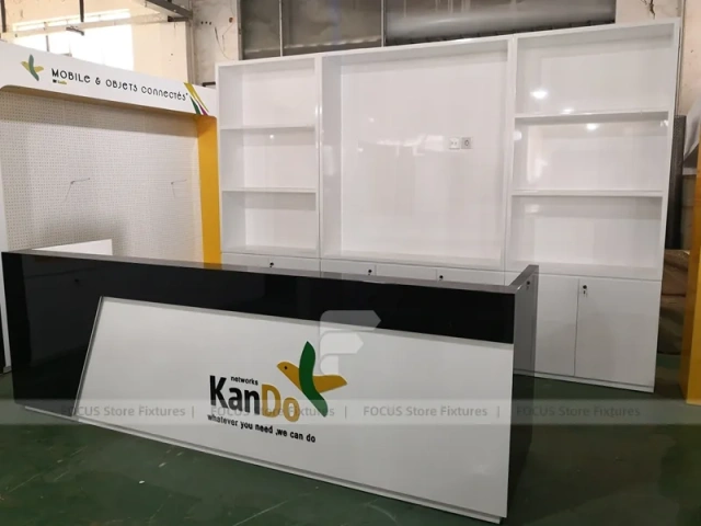 Yellow Black Mobile Phone Store Counter Layout