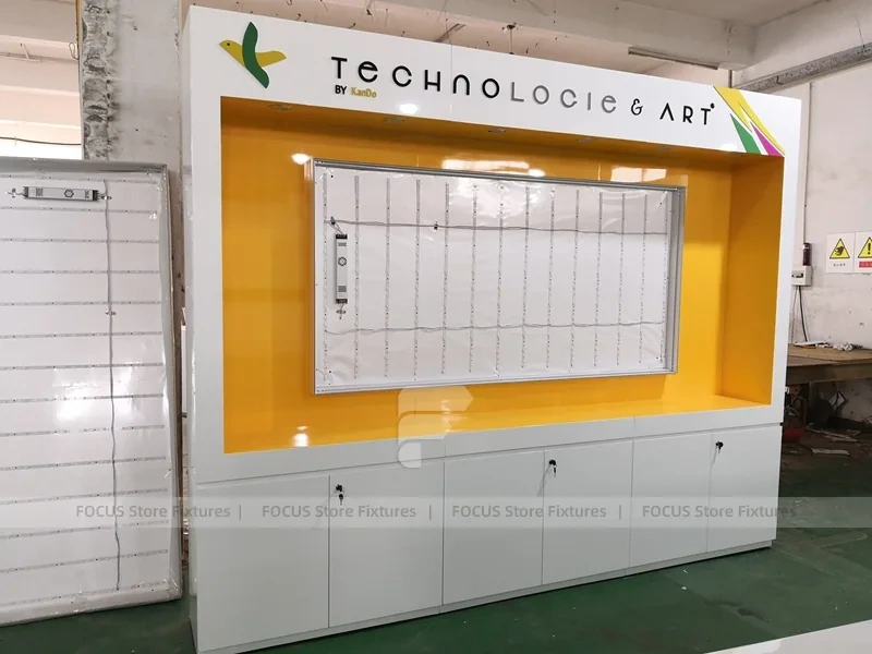 Yellow Black Mobile Phone Store Counter Layout