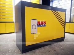 Yellow Black Mobile Phone Wall Display Interior