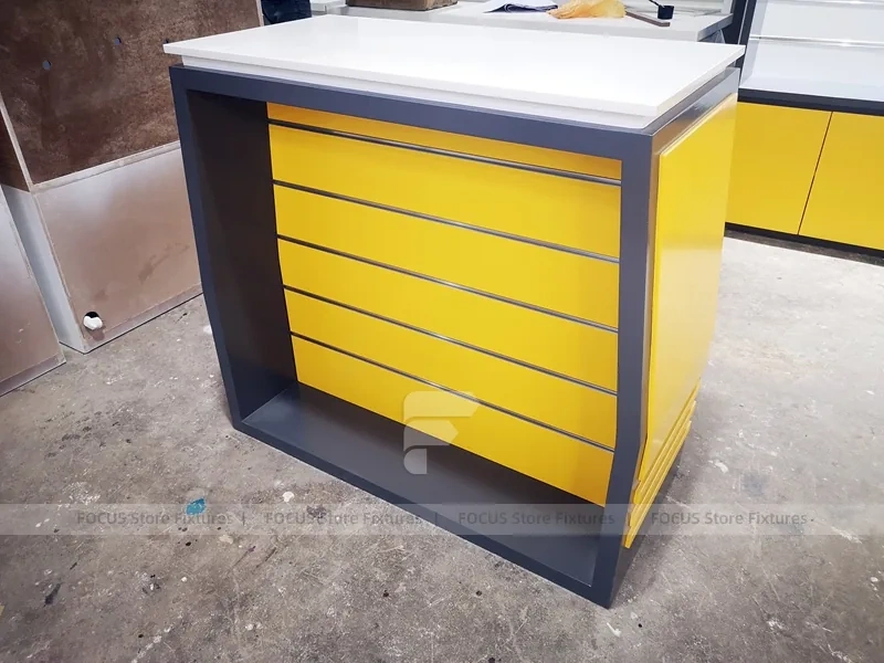 Yellow Black Mobile Phone Wall Display Interior