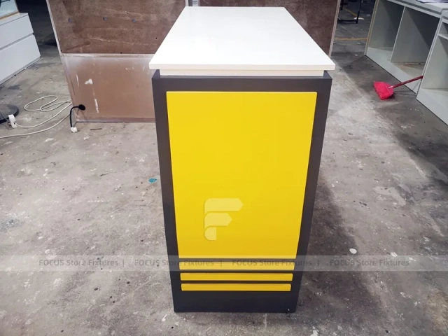 Yellow Black Mobile Phone Wall Display Interior