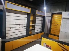 Yellow Black Mobile Phone Wall Display Interior