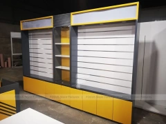 Yellow Black Mobile Phone Wall Display Interior