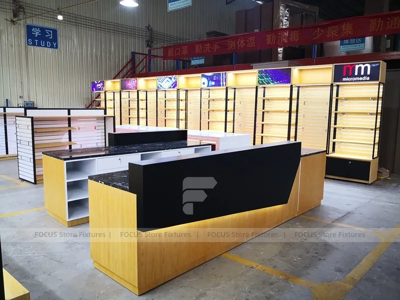 Yellow Black Mobile Phone Wall Store Layout