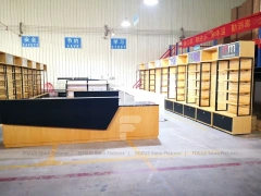 Yellow Black Mobile Store Interior Wide