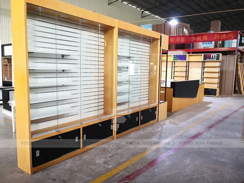 Yellow Black Mobile Store Interior Wide