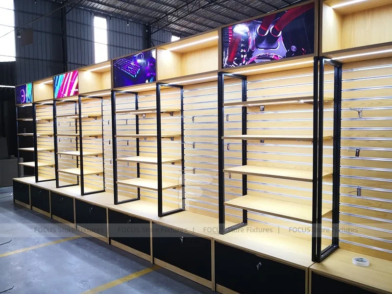 Yellow Black White Mobile Store Display Layout