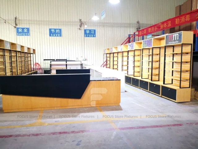 Yellow Black White Mobile Store Display Layout