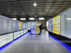 Yellow Blue Mobile Phone Wall Counter Layout