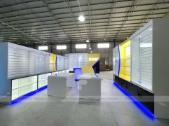 Yellow Blue Mobile Phone Wall Counter Layout