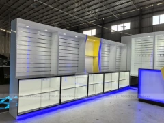 Yellow Blue Smart Case Mobile Store Layout