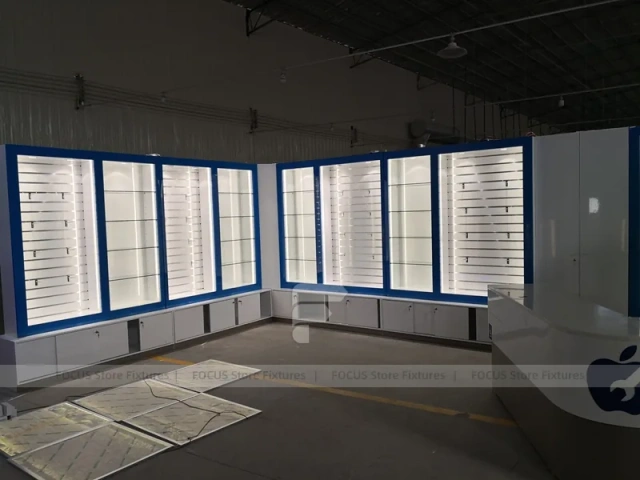 Yellow Framed Phone Accessories Wall Display