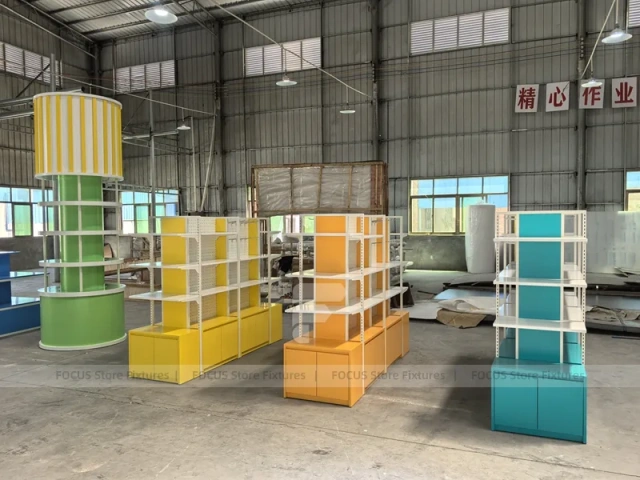 Yellow Teal Mobile Accessories Gondola Shelving