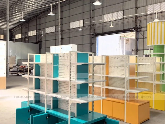 Yellow Teal Mobile Accessories Gondola Shelving