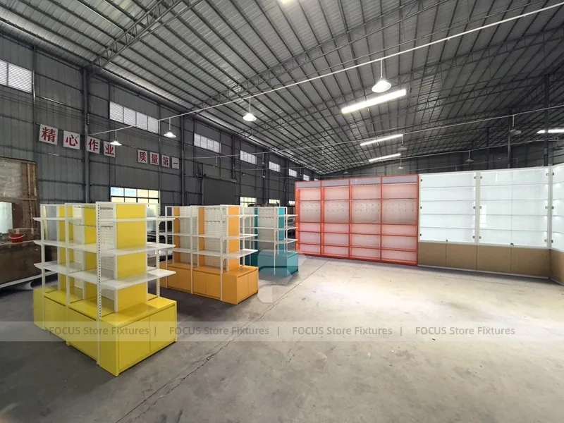 Yellow Teal Mobile Accessories Gondola Shelving