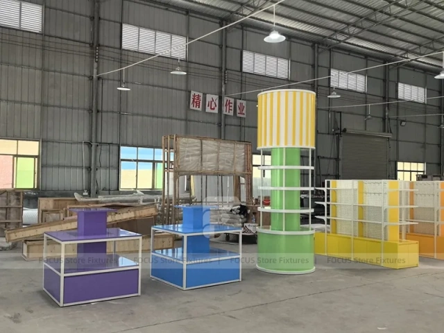 Yellow Teal Mobile Accessories Gondola Shelving