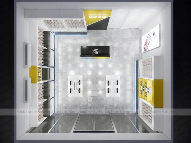 Yellow White Mobile Phone Store Counter