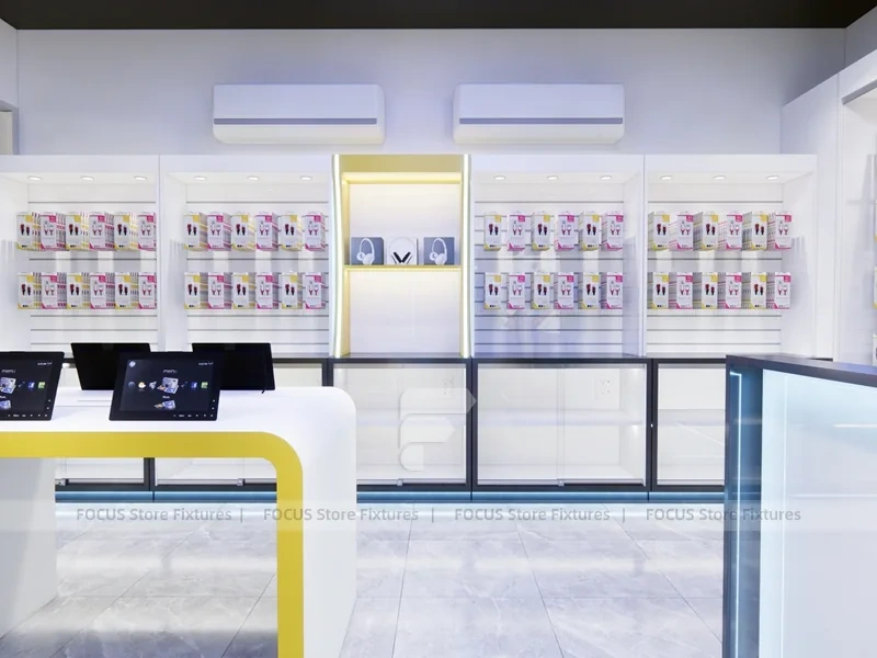 Yellow White Mobile Phone Store Counter
