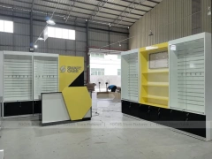 Yellow White Mobile Phone Store Counter Display