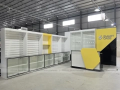 Yellow White Mobile Phone Store Counter Display