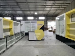 Yellow White Mobile Phone Store Counter Display