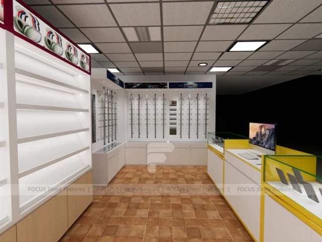 Yellow White Mobile Phone Store Interior