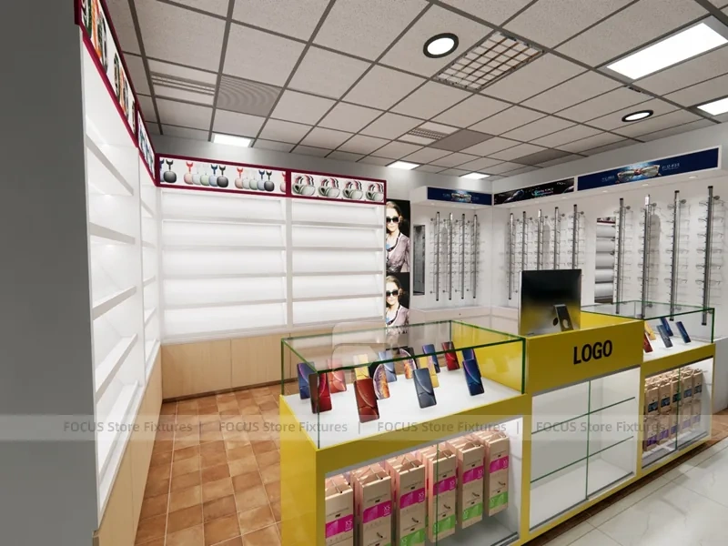 Yellow White Mobile Phone Store Interior