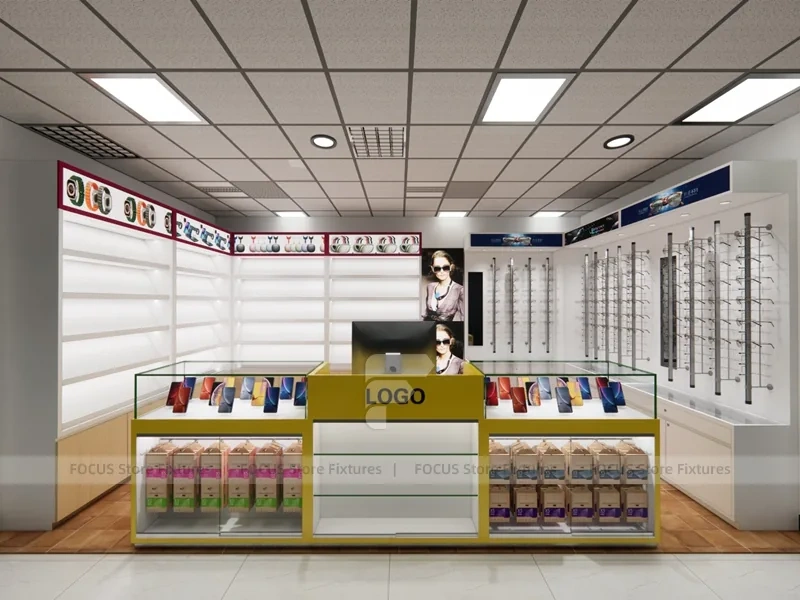 Yellow White Mobile Phone Store Interior