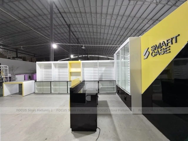 Yellow White Smart Case Mobile Store Layout