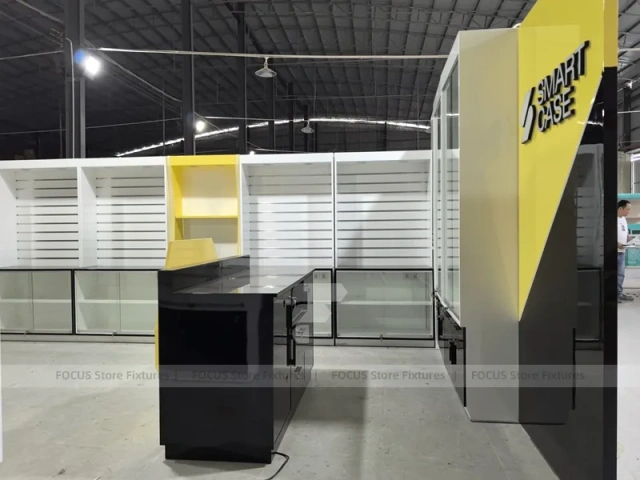 Yellow White Smart Case Mobile Store Layout
