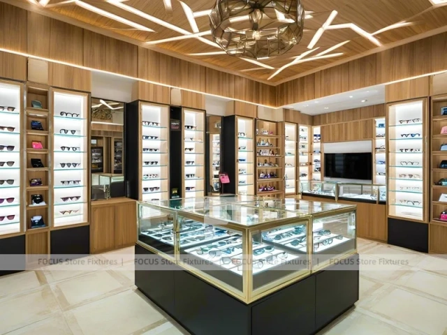 Amber Oak Vision Boutique Corridor with Emerald Demo Island