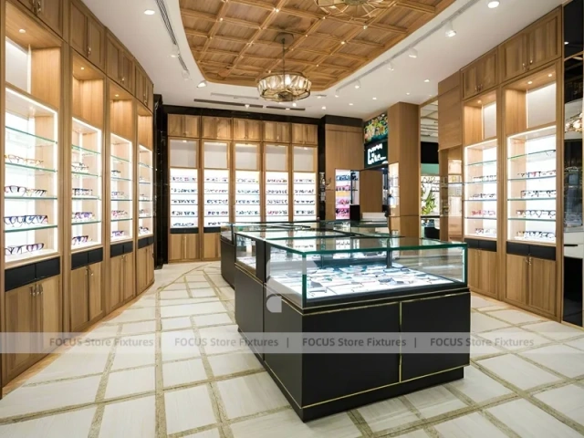 Amber Oak Vision Boutique Corridor with Emerald Demo Island