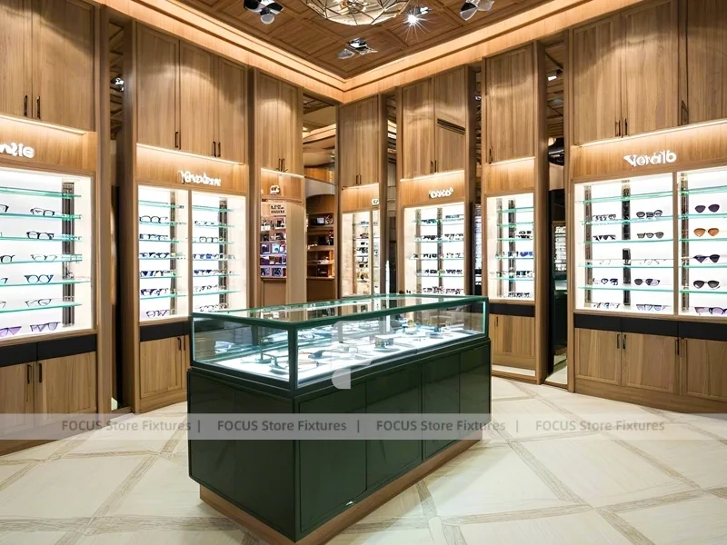 Amber Oak Vision Boutique Corridor with Emerald Demo Island