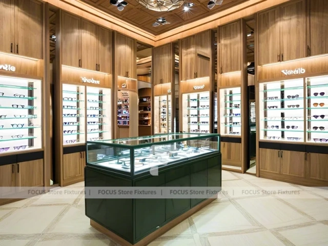 Amber Oak Vision Boutique Corridor with Emerald Demo Island