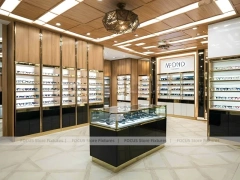 Amber Oak Vision Boutique Corridor with Emerald Demo Island