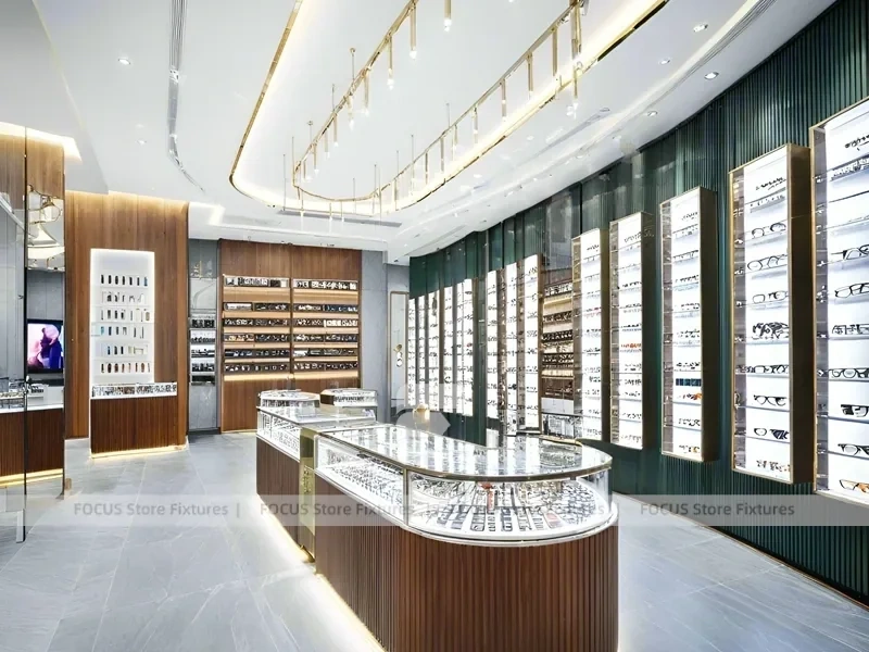 Amber Timber Vision Store Interior for Premium Eyewear Boutique