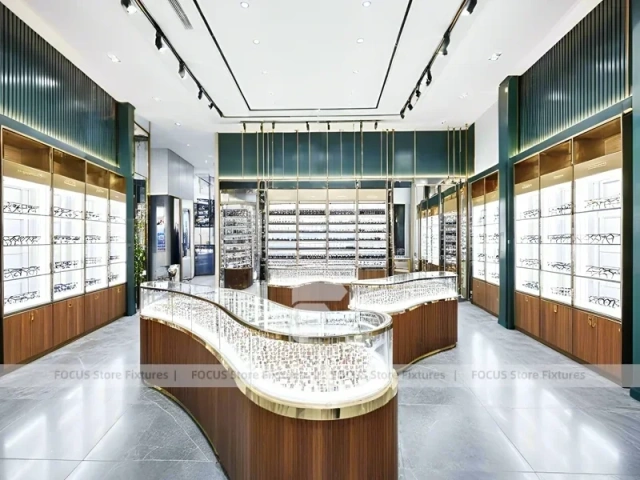 Amber Timber Vision Store Interior for Premium Eyewear Boutique