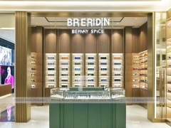 Amber Timber Vision Store Interior with Feature Counter Ensemble