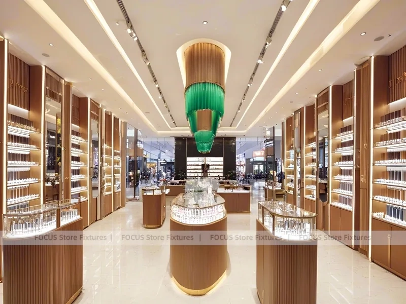 Amber Timber Vision Store Interior with Feature Counter Ensemble