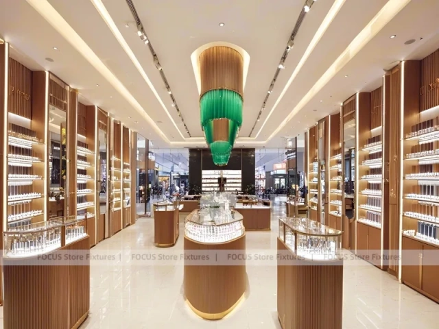 Amber Timber Vision Store Interior with Feature Counter Ensemble