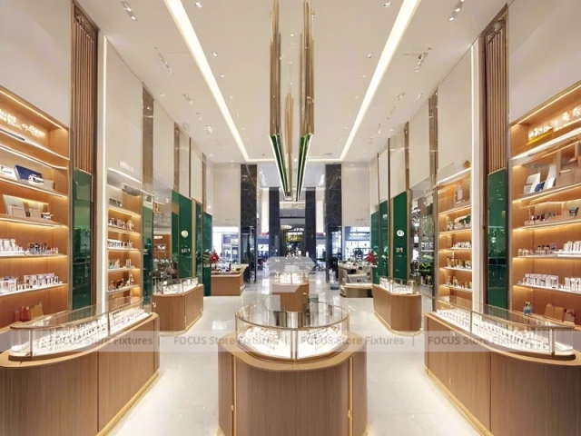 Amber Timber Vision Store Interior with Feature Counter Ensemble