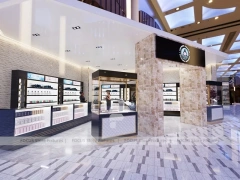 Black Fragrance Wall Display With Illuminated Tester Cabinets