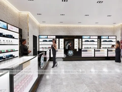 Black Fragrance Wall Display With Illuminated Tester Cabinets