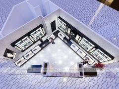 Black Fragrance Wall Display With Illuminated Tester Cabinets