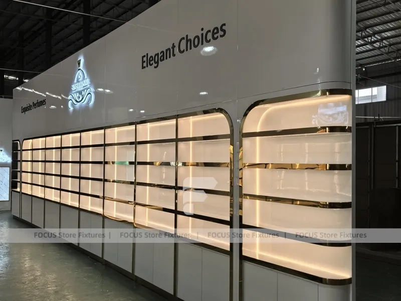 Black Frame Perfume Boutique Wall Display
